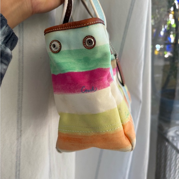 Coach summer tote Bag with Leather Accents - Picture 3 of 7